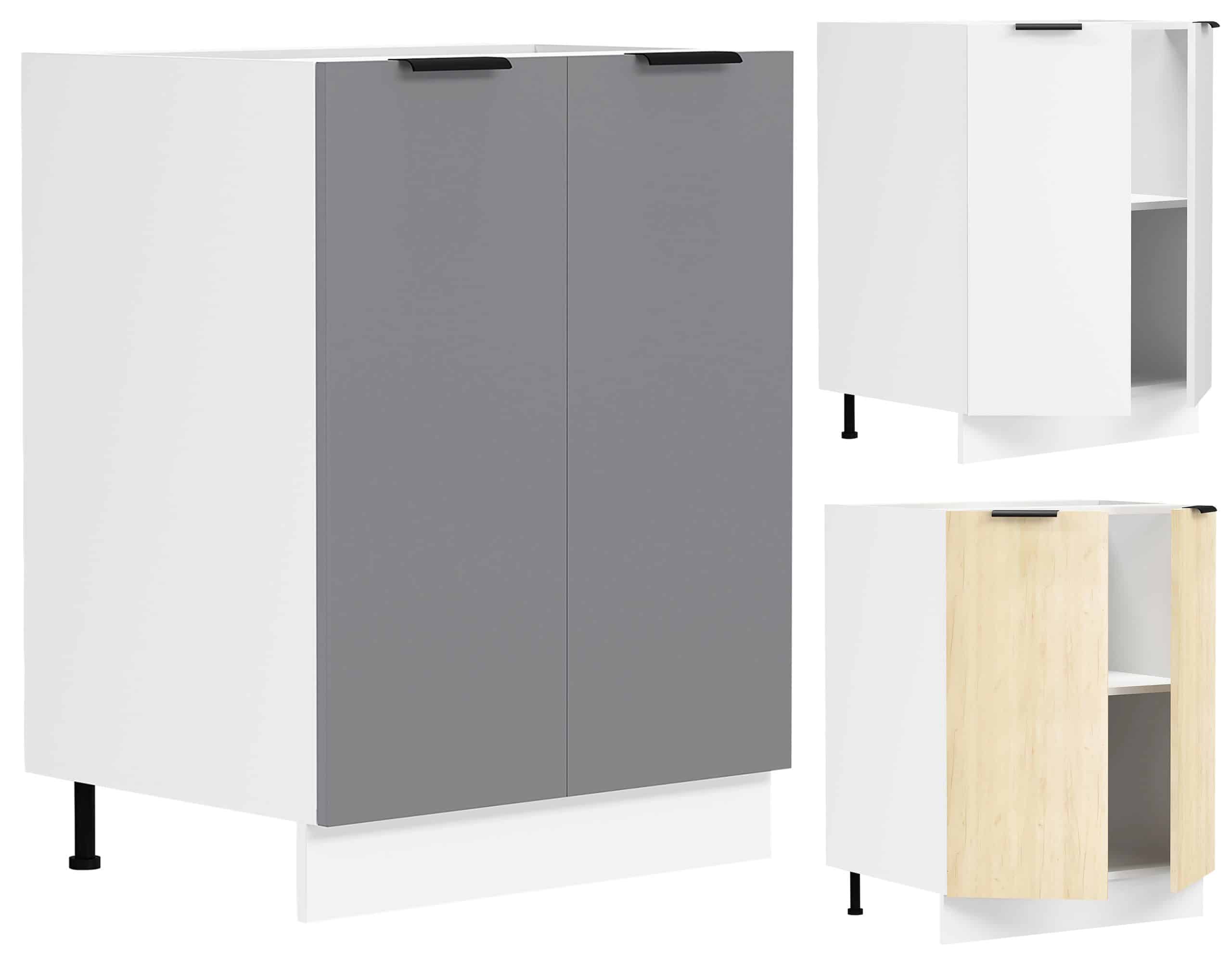 VCM Küchenschrank   Maße ca. H. 82 x B. 60 x. T. 46 cm   Unterschrank mit zwei Drehtüren   Küchenmöbel - Fasola