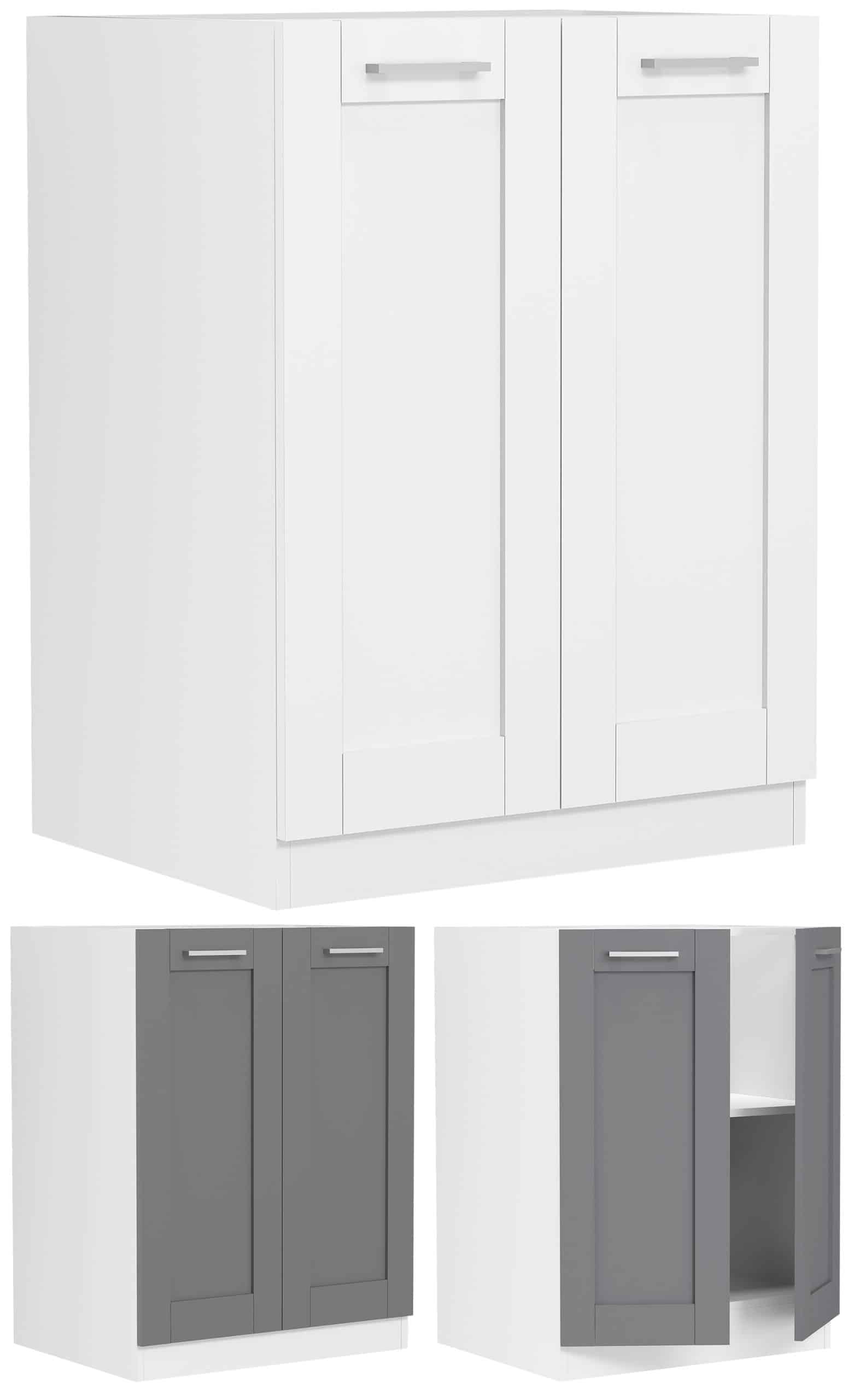 VCM Küchenschrank   Maße ca. H. 82 x B. 60 x. T. 46 cm   Unterschrank mit zwei Drehtüren im Landhaus Stil   Küchenmöbel – Colura