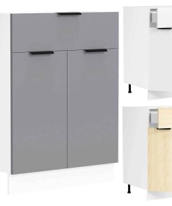 VCM Küchenschrank   Maße ca. H. 82 x B. 60 x. T. 46 cm   Unterschrank mit zwei Drehtüren und einer Schublade   Küchenmöbel - Fasola