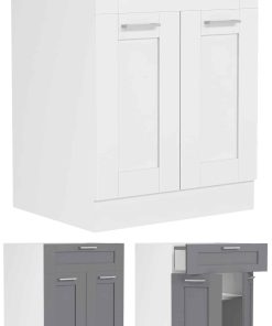 VCM Küchenschrank   Maße ca. H. 82 x B. 60 x. T. 46 cm   Unterschrank mit zwei Drehtüren und einer Schublade im Landhaus Stil   Küchenmöbel - Colura