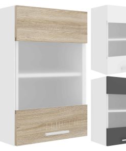 VCM Küchenschrank hängend   Maße ca. H. 60 x B. 40 x T. 31 cm   Hängeschrank mit zwei Fächern   Küchenschrank mit Glas   Küchenmöbel - Esilo