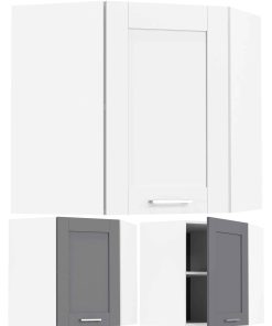 VCM Küchenschrank hängend   Maße ca. H. 60 x B. 57 x T. 57 cm   Eckschrank   Hängeschrank mit zwei Fächern im Landhaus Stil   Küchenmöbel - Colura
