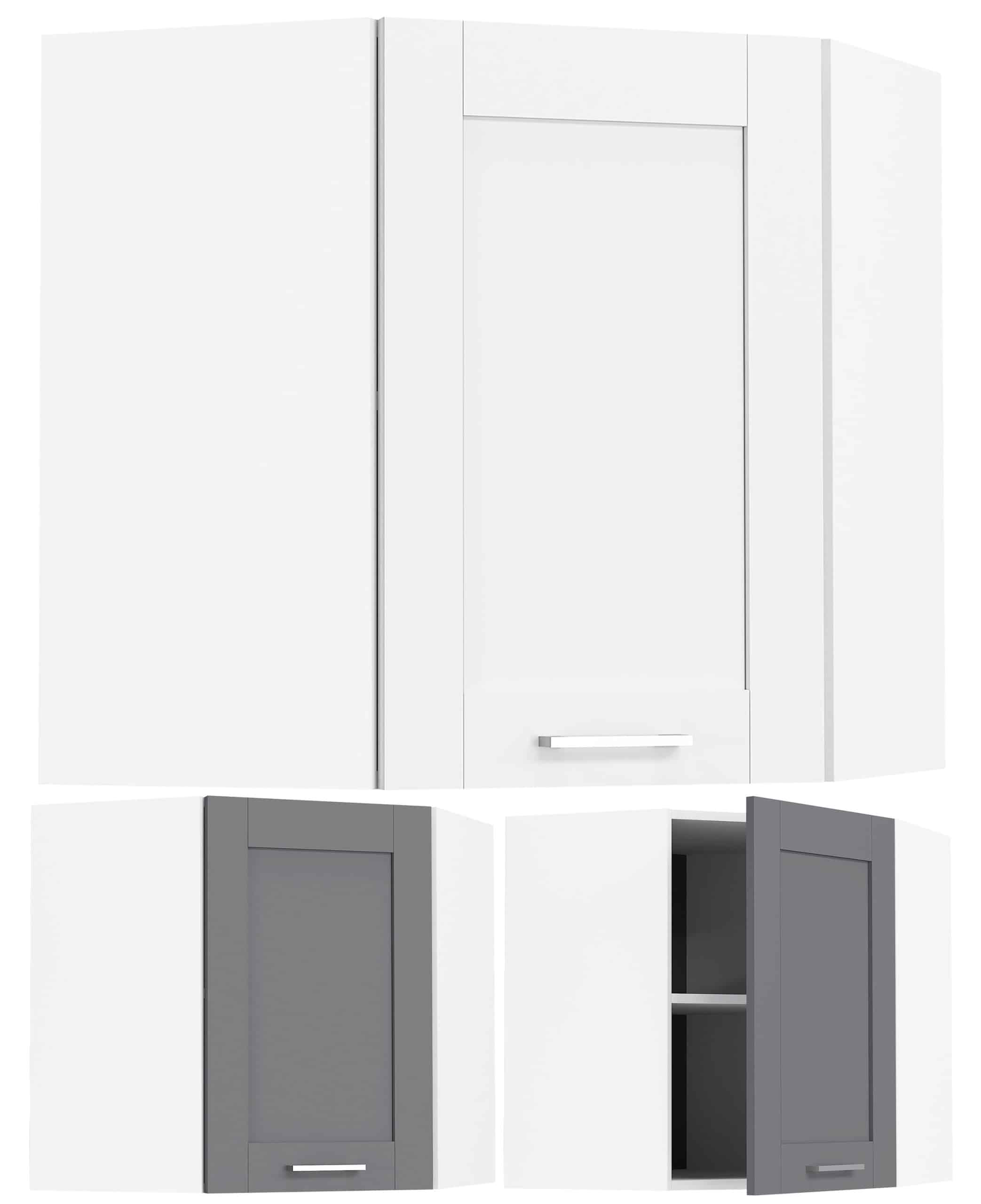 VCM Küchenschrank hängend   Maße ca. H. 60 x B. 57 x T. 57 cm   Eckschrank   Hängeschrank mit zwei Fächern im Landhaus Stil   Küchenmöbel - Colura