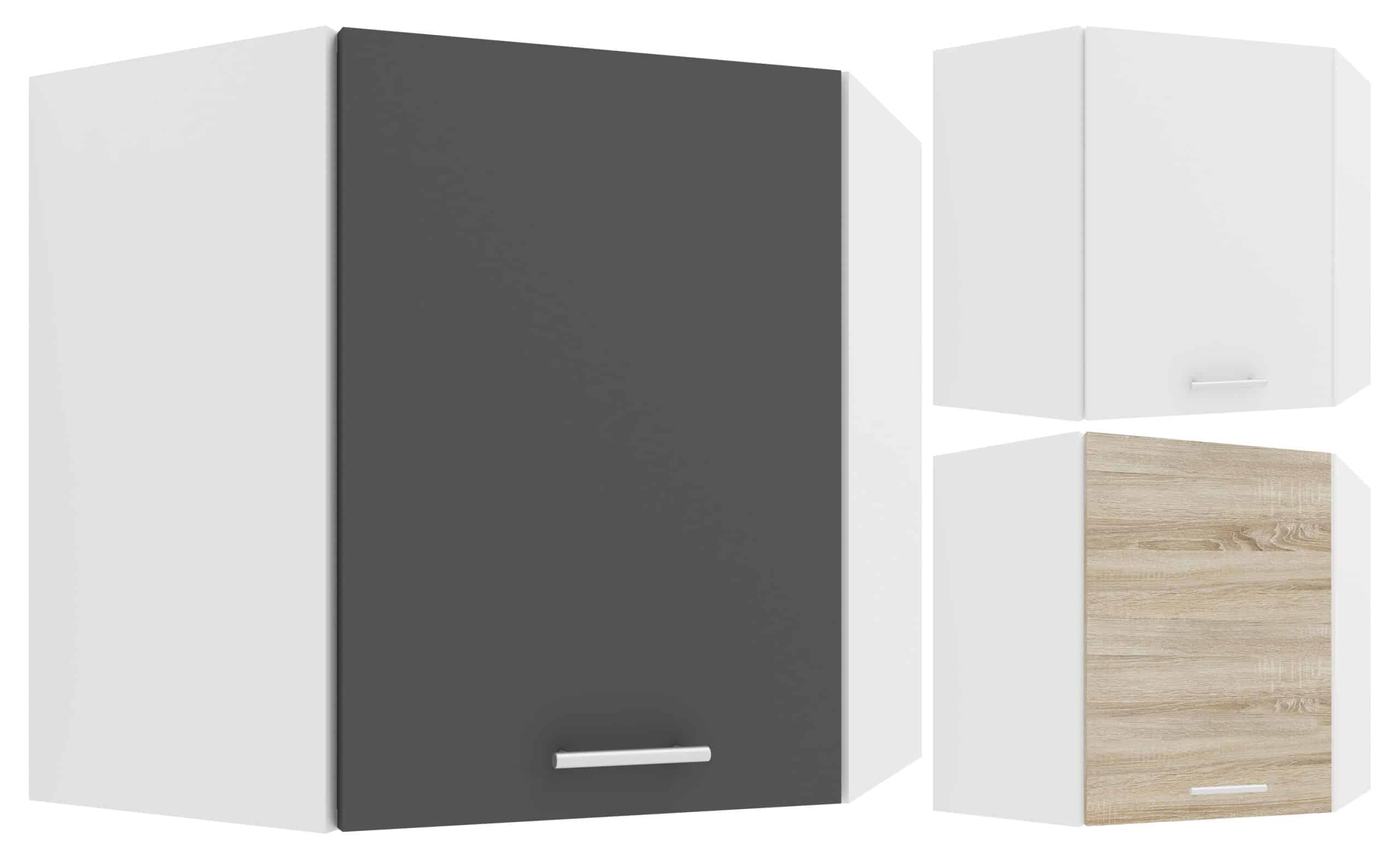 VCM Küchenschrank hängend   Maße ca. H. 60 x B. 57 x T. 57 cm   Hängeschrank mit zwei Fächern   Kücheneckschrank - Esilo