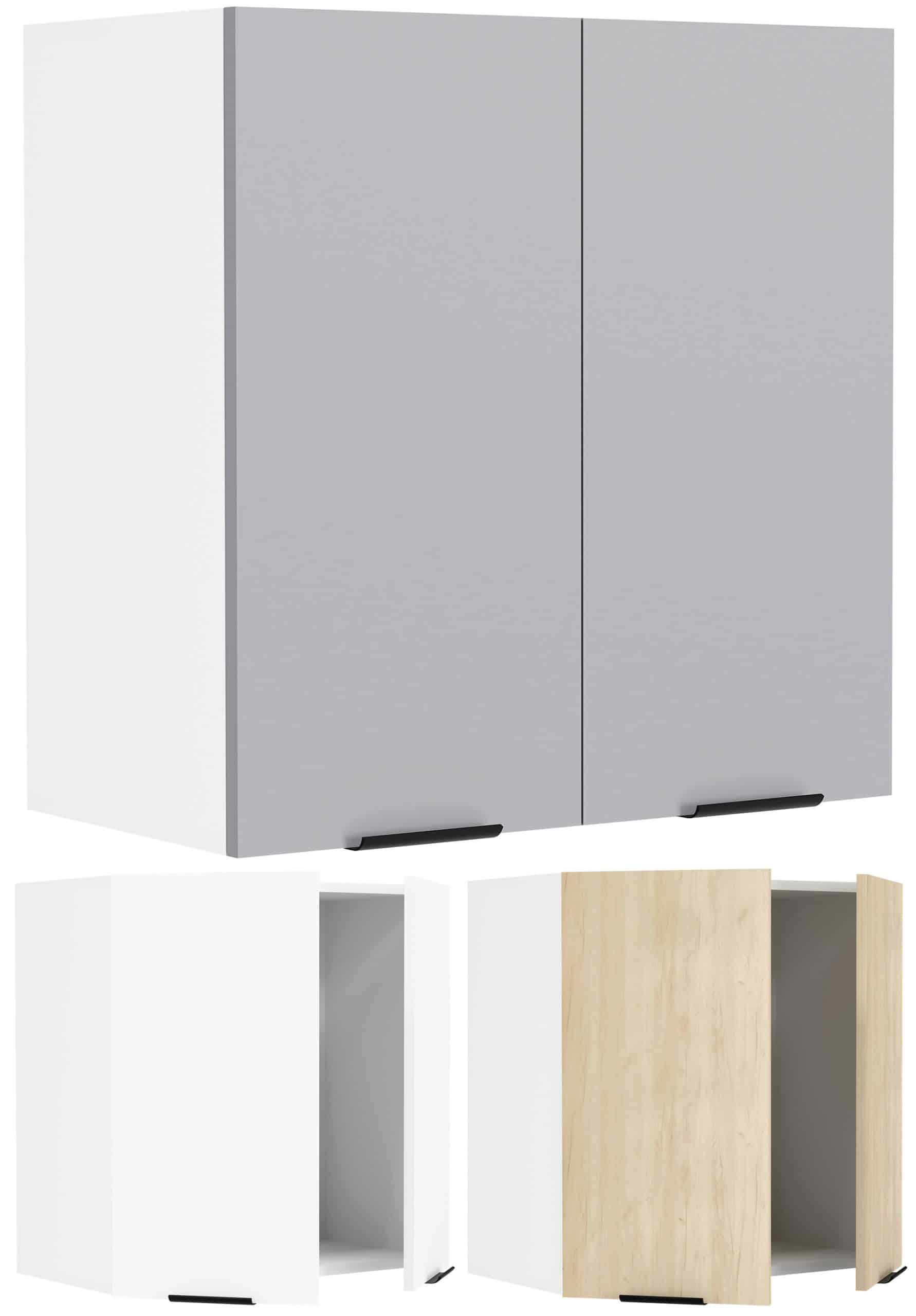 VCM Küchenschrank hängend   Maße ca. H. 60 x B. 60 x T. 31 cm   Hängeschrank mit Drehtür und zwei Fächern   Küchenmöbel - Fasola