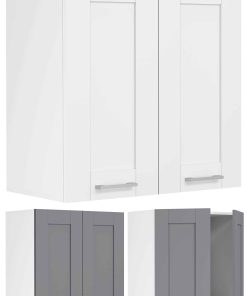 VCM Küchenschrank hängend   Maße ca. H. 60 x B. 60 x T. 31 cm   Hängeschrank mit Drehtür und zwei Fächern im Landhaus Stil   Küchenmöbel - Colura