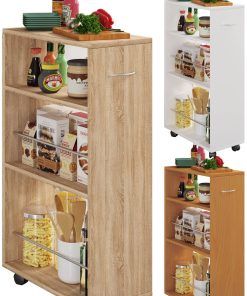 VCM Küchenwagen   Rollwagen   Maße Küchenregal ca. H. 85 x B. 25 x T. 50 cm   ausreichend Stauraum   rollbar   Servierwagen - Tusal