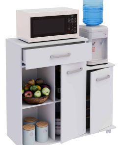 VCM Küchenwagen   Rollwagen   Maße ca. H. 88 x B. 90 x T. 33 cm   ausreichend Stauraum mit zwei Drehtüren   rollbar   Servierwagen - Bakila