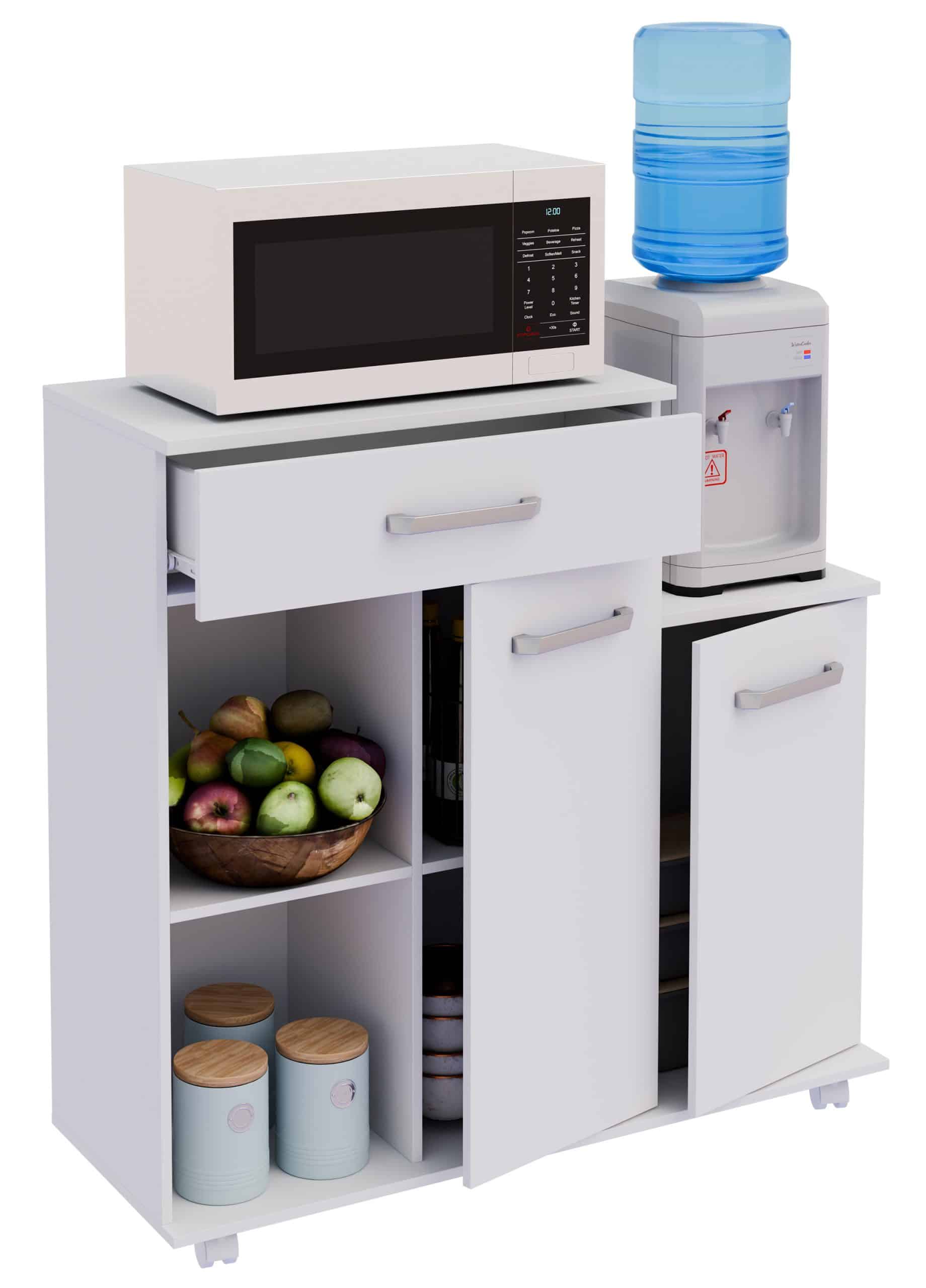 VCM Küchenwagen   Rollwagen   Maße ca. H. 88 x B. 90 x T. 33 cm   ausreichend Stauraum mit zwei Drehtüren   rollbar   Servierwagen - Bakila