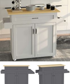 VCM Küchenwagen   Rollwagen   Maße ca. H. 89 x B. 114 x T. 39 cm   ausreichend Stauraum   rollbar   Servierwagen - Pastano