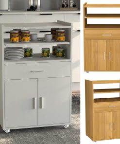 VCM Küchenwagen   Rollwagen   Stellmaße gesamt: H. 92 x B. 59 x T. 40 cm   ausreichend Stauraum   rollbar   Servierwagen - Kiola