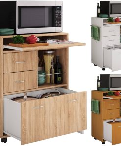 VCM Küchenwagen   Rollwagen mit Schubladen und Ablage   Maße Rollwagen ca. H. 86 x B. 70 x T. 40 cm   rollbar   Servierwagen Kicha