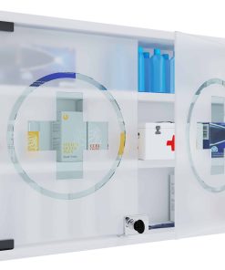 VCM Medizinschrank   Maße ca. H. 40 x B. 80 x T. 10 cm   Apothekerschrank abschließbar   hängend   Arzneischrank - Hustila L