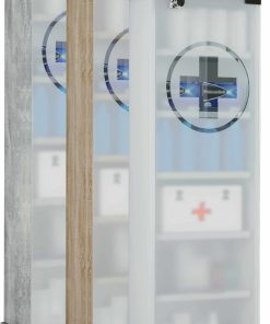 VCM Medizinschrank   Maße ca. H. 92 x B. 31 x T. 18 cm   Apothekerschrank abschließbar   Arzneischrank - Gusal