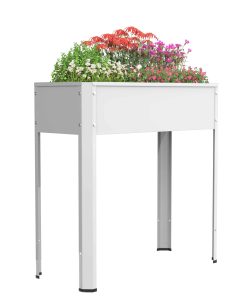VCM Metall Hochbeet   rechteckig   stehender Pflanzkasten   Blumenkasten für Garten Terrasse Balkon   Blumentopf H. 88 x B. 80 x. T. 35 cm   Balora L