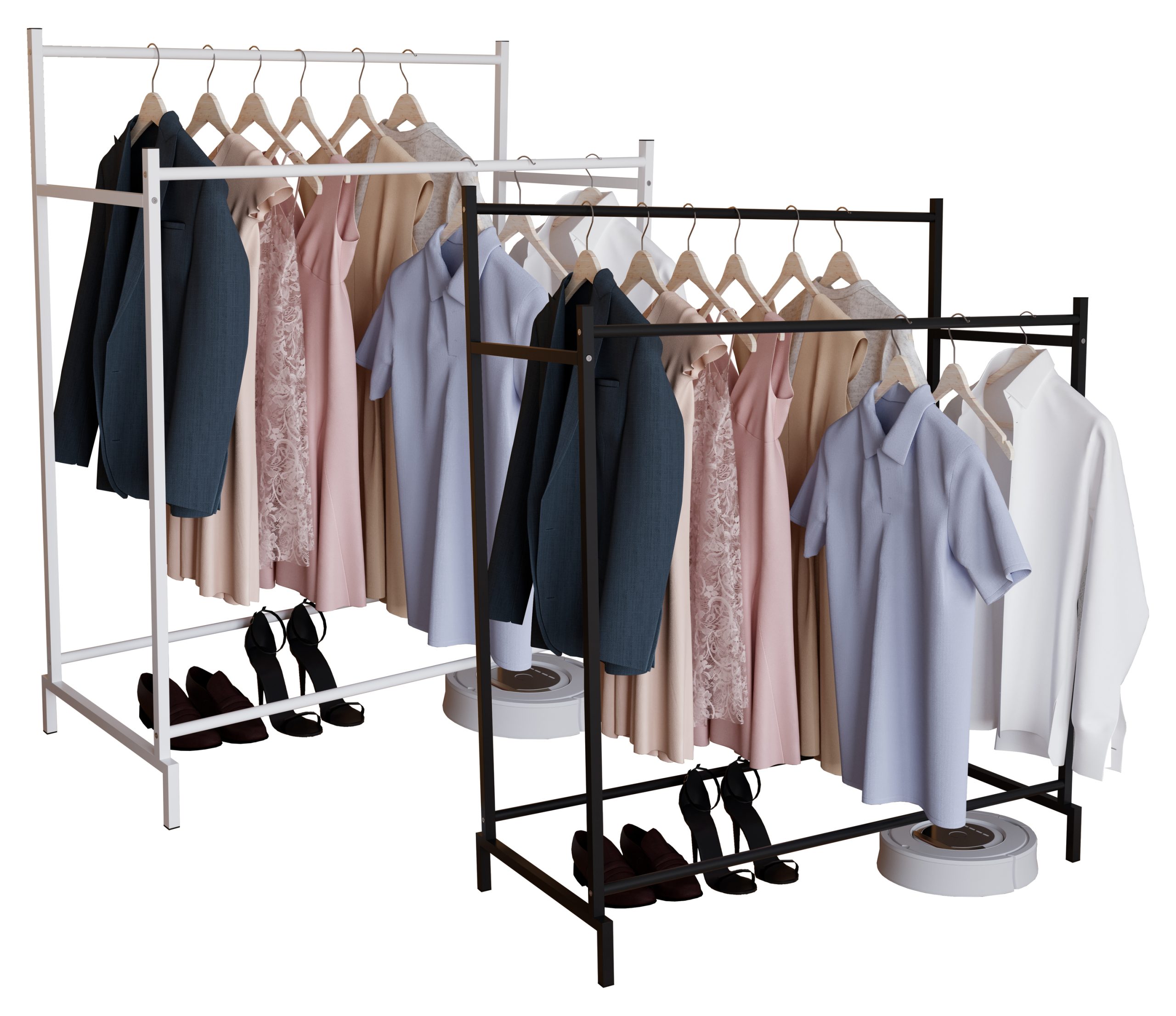 VCM Metall Kleiderschrank   offener Schrank   begehbarer   Kleiderständer  Maße ca. H. 136 x B. 103 x T. 52 cm- Labol L