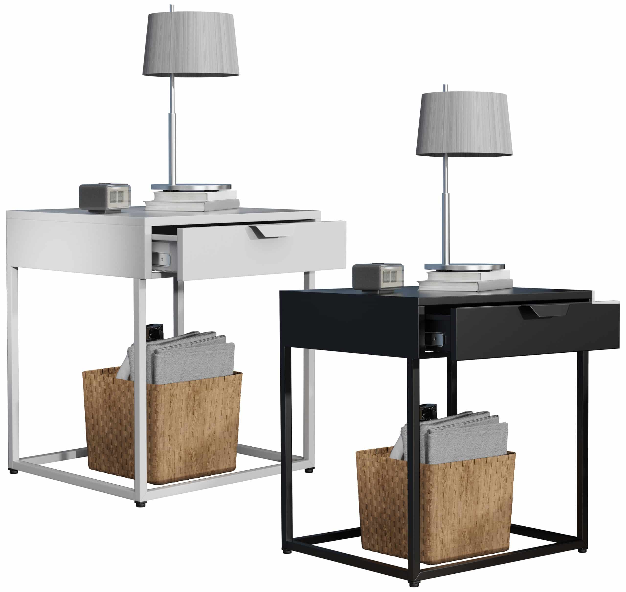 VCM Nachtschrank   Beistelltisch   Nachttisch    Maße ca. H. 50 x B. 43 x T. 41 cm - Flokas S