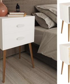 VCM Nachtschrank   Beistelltisch mit Schubladen   Nachttisch   Maße ca. H. 70 x B. 45 x T. 30 cm - Singol XXL