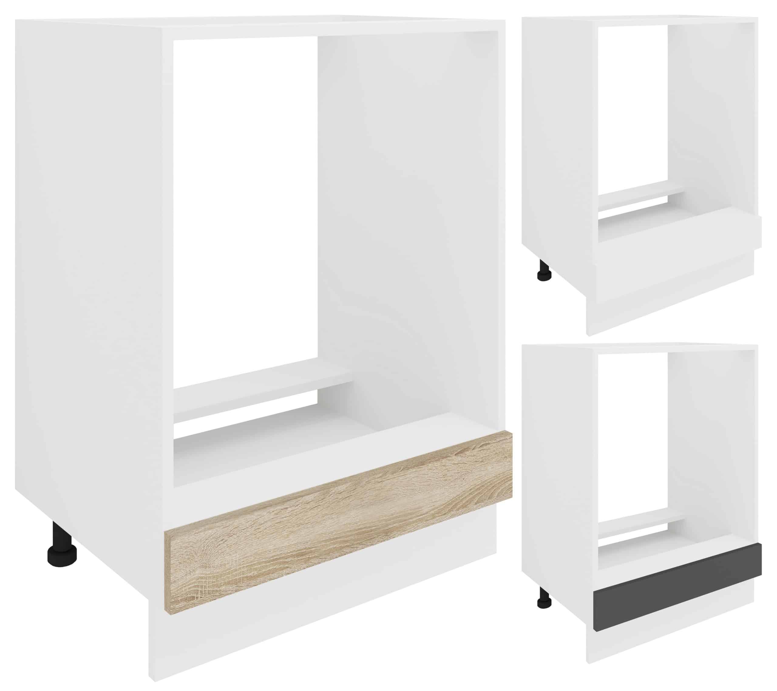 VCM Ofenschrank   Maße ca. H. 82 x B. 60 x. T. 46 cm   Herdumbauschrank   verstellbare Füße   Backofenschrank Esilo