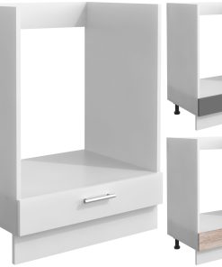 VCM Ofenschrank   Maße ca. H. 82 x B. 60 x. T. 46 cm   Herdumbauschrank   verstellbare Füße   Backofenschrank mit Zusatzfach Klappe - Esilo