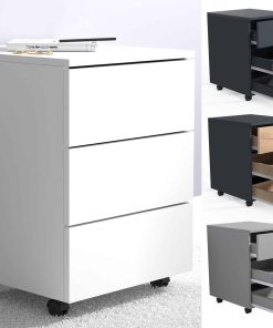 VCM Rollcontainer   Beistellcontainer mit Schubladen   Maße ca. H. 55 x B. 39 x T. 45 cm   Bürocontainer - Dalosa 3 Schubladen