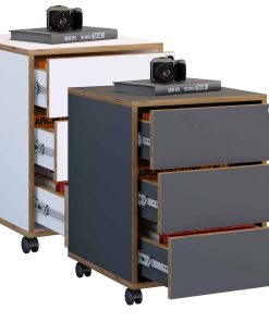 VCM Rollcontainer   Beistellcontainer mit drei Schubladen   Maße ca. H. 50 x B. 39 x T. 45 cm   Bürocontainer abschließbar - Salia