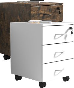 VCM Rollcontainer   Beistellcontainer mit drei Schubladen   Maße ca. H. 55 x B. 40 x T. 44 cm   Bürocontainer abschließbar - Baula L