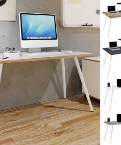 VCM Schreibtisch Computertisch Bürotisch Skandanivischer Retro Look Salia 110x80 cm