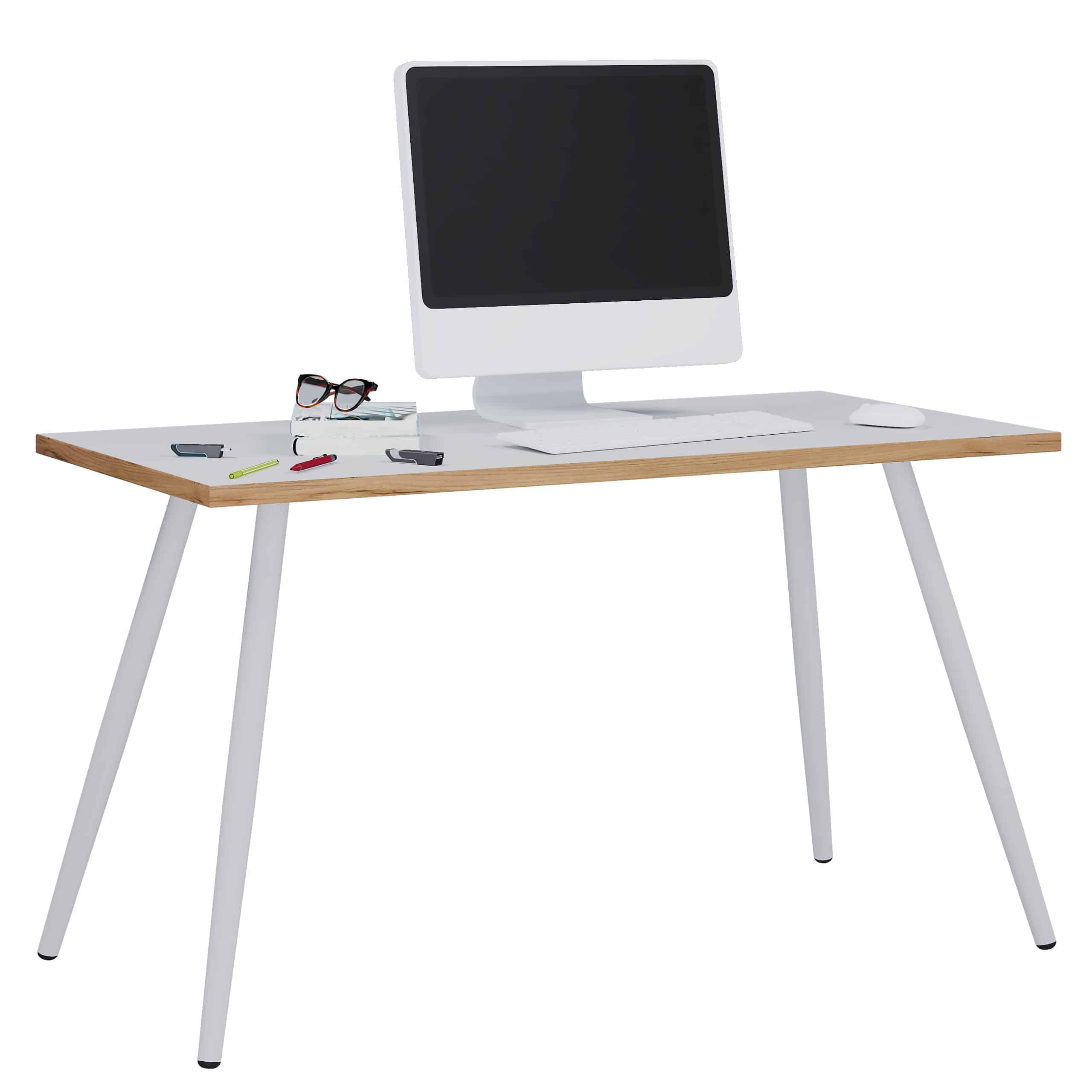 VCM Schreibtisch Computertisch Bürotisch Skandanivischer Retro Look Salia 138x50 cm