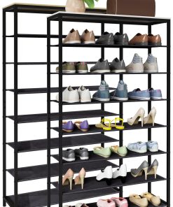 VCM Schuhregal   Maße ca. H. 152 x B. 90 x T. 30 cm   Schuhablage im Industrie Style Design   Regal mit 7 Fächern - Taliro