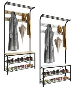 VCM Schuhregal   Maße ca. H. 190 x B. 90 x T. 30 cm   Kleiderständer im Industrie Style Design   Garderobe - Taliro