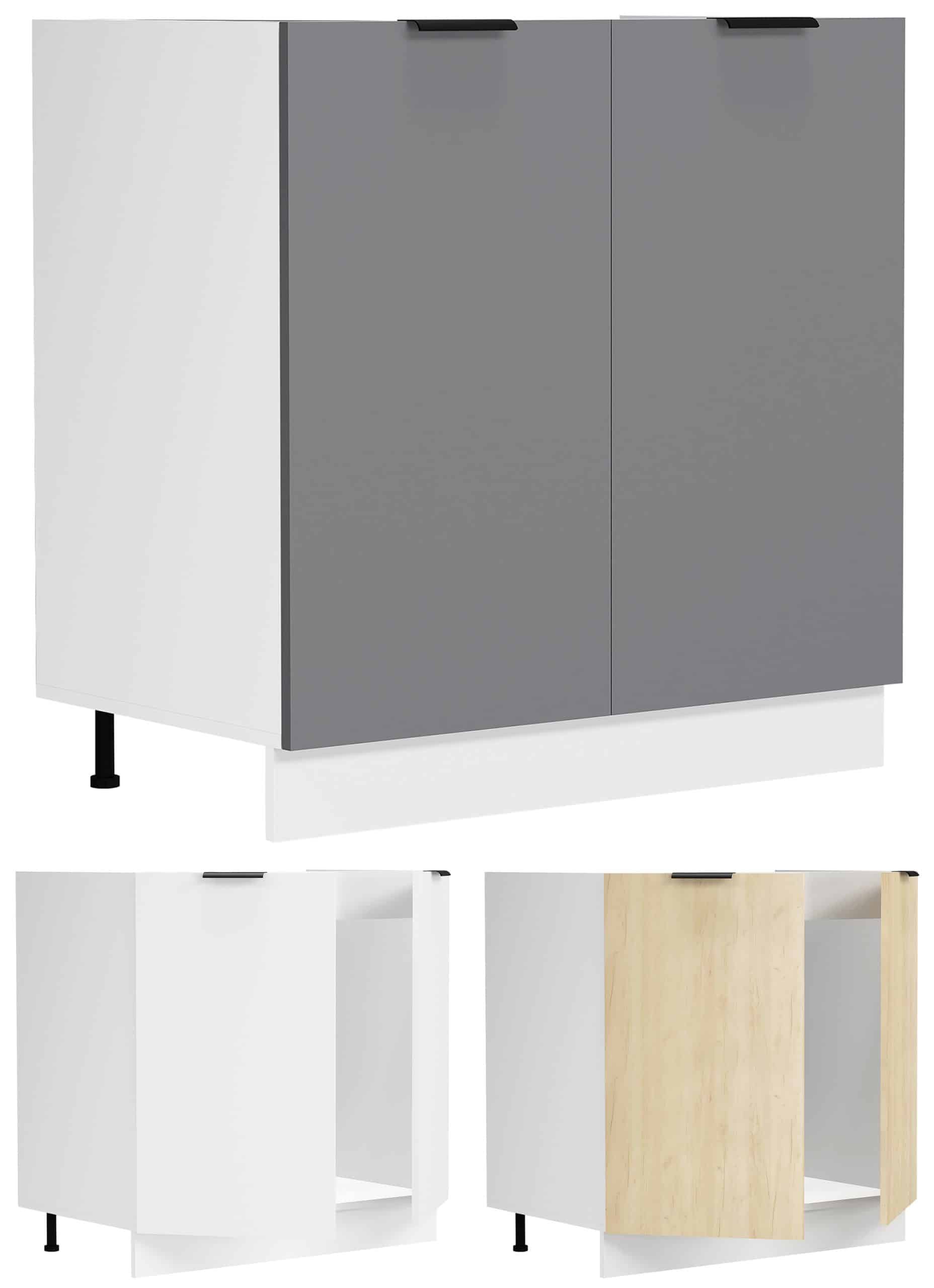 VCM Spülunterschrank   Maße ca. H. 82 x B. 80 x. T. 46 cm   Unterschrank mit zwei Drehtüren   Küchenmöbel – Fasola