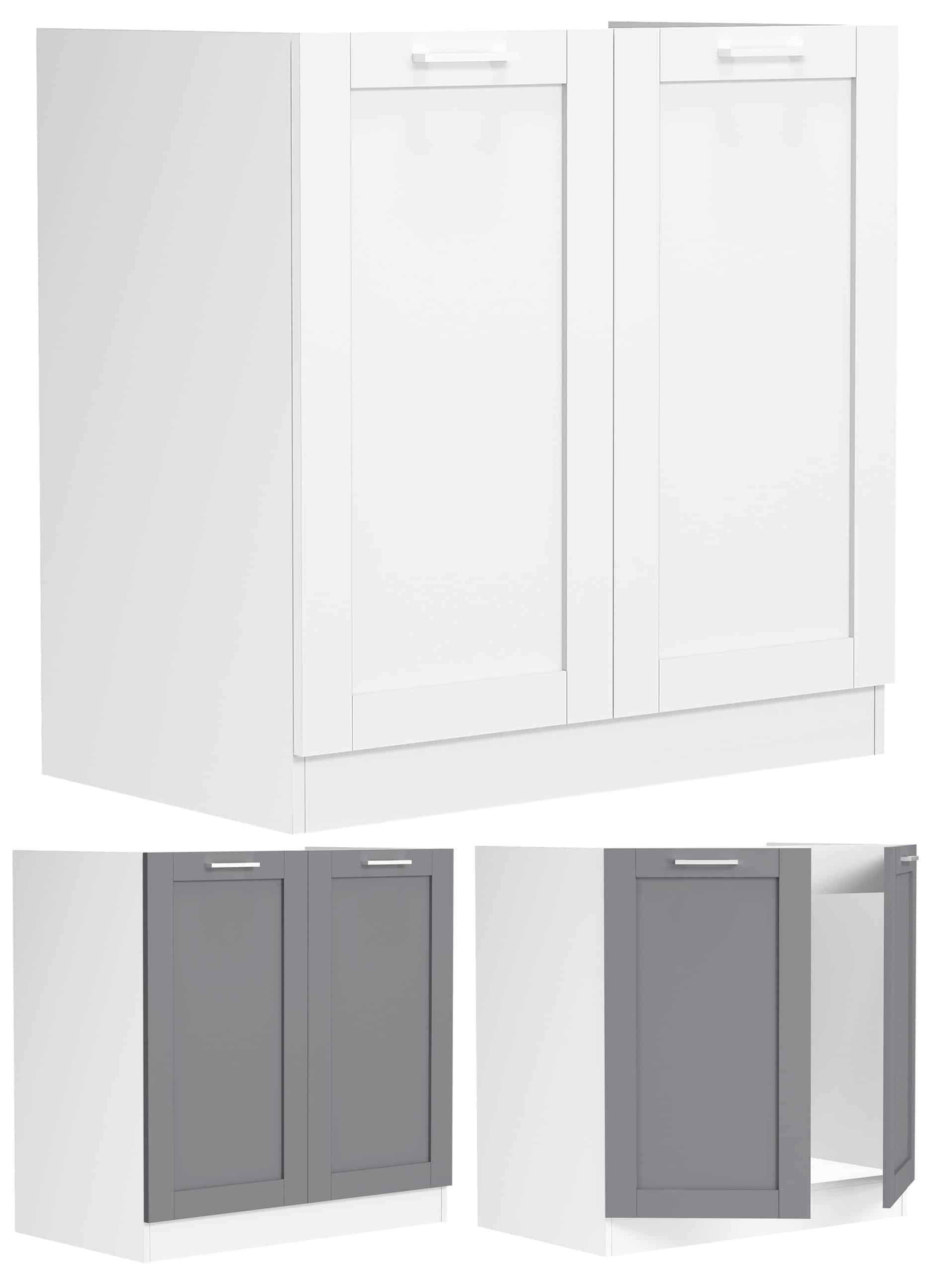 VCM Spülunterschrank   Maße ca. H. 82 x B. 80 x. T. 46 cm   Unterschrank mit zwei Drehtüren im Landhaus Stil   Küchenmöbel – Colura