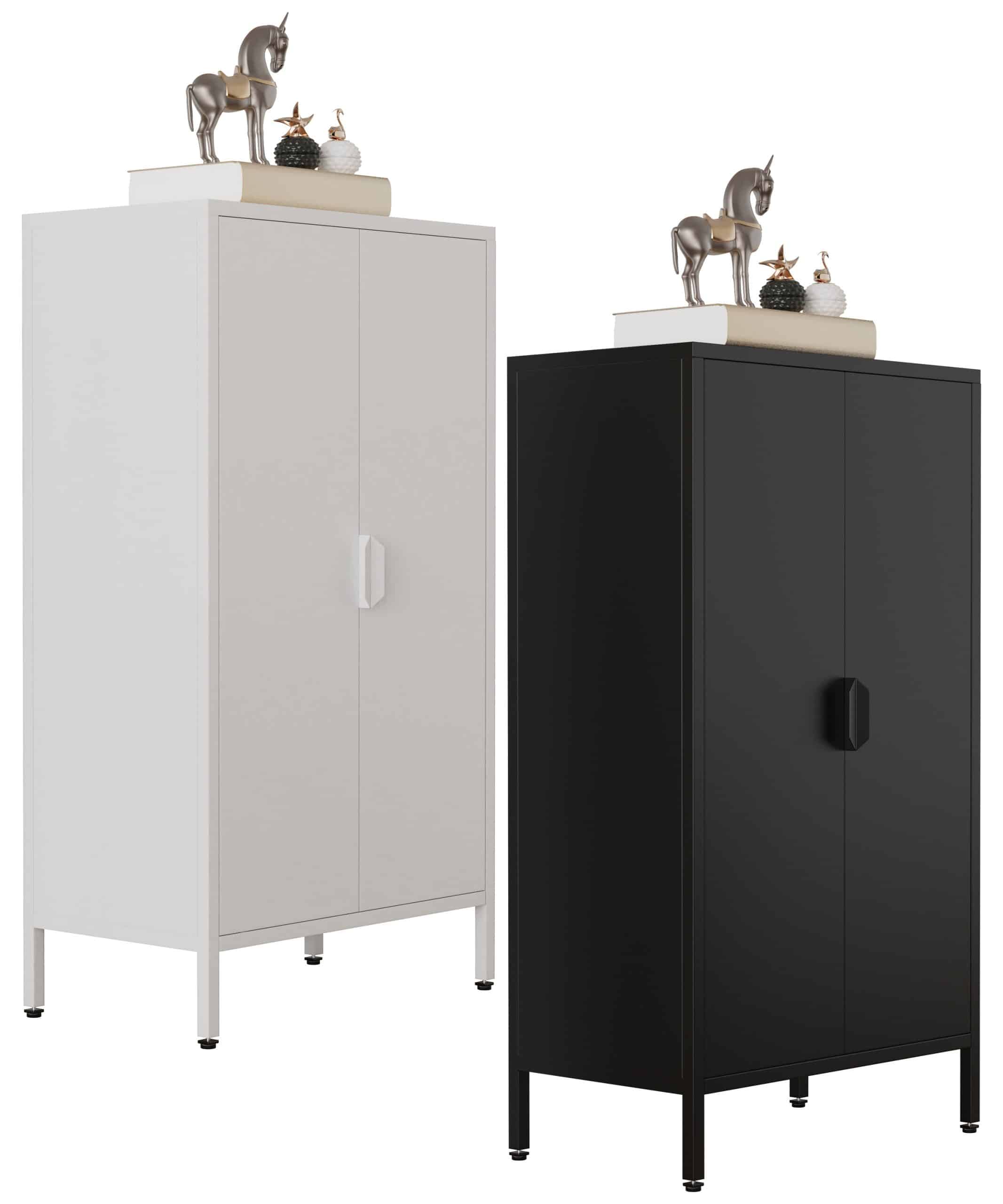 VCM Stahl Kommode   Sideboard mit Drehtüren   Maße ca. H. 110 x B. 60 x T. 35 cm - Flokas M