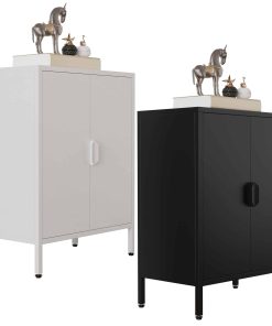 VCM Stahl Kommode   Sideboard mit Drehtüren   Maße ca. H. 80 x B. 60 x T. 35 cm - Flokas S