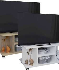 VCM TV Möbel   Lowboard   Fernsehregal mit Rollen   Maße H. 40 x B. 80 x T. 40 cm   Fernseh Möbel - Findalo