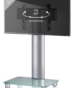 VCM TV Standfuß 26-40 Zoll   VESA max. 600x400 bis 30 kg   Fernseh Ständer aus Alu   TV Bodenständer mit Rollen   Maße ca. H. 100 x B. 60 x T 44 cm    Fernsehstand Bilano