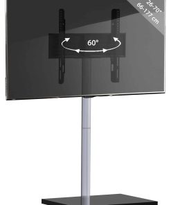 VCM TV Standfuß 26-70 Zoll   VESA max. 400x400 bis 35 kg   Fernseh Ständer schwenkbar aus Alu   TV Bodenständer Maße ca. H. 100 x B. 60 x T. 45 cm   Fernsehstand Nalano