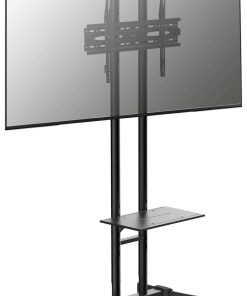 VCM TV Standfuß  mit Zwischenboden  109-125 höhenverstellbar   32-70 Zoll bis 30 kg   bis VESA 600x400   Ständer Fernseh Wagen Rollen   Maße ca. H. 190 x B. 76 x T. 66 cm   Fernsehstand B-MS 125