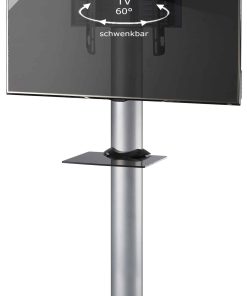 VCM TV Standfuß mit Zwischenboden 32-70 Zoll   VESA max. 600x400 bis 30 kg   Fernseh Ständer aus Alu   TV Bodenständer Maße ca. H. 174 x B. 68 x T. 54 cm   Fernsehstand Onu