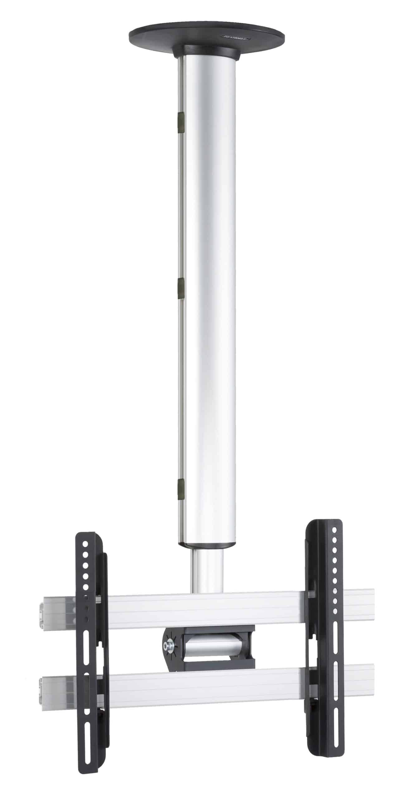 VCM Universal TV Deckenhalterung   26-40 Zoll bis 55 kg   bis VESA bis 400x300   höhverstelbar 74-130 cm   TV Halterung 360 Grad schwenkbar drehbar und 15 Grad neigbar   Fernseher Halter - CM3