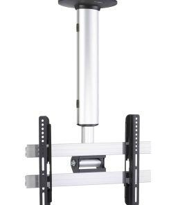 VCM Universal TV Deckenhalterung   26-40 Zoll bis 60 kg   bis VESA bis 400x300   höhverstelbar 50-84 cm   TV Halterung 360 Grad schwenkbar drehbar und 15 Grad neigbar   Fernseher Halter - CM3