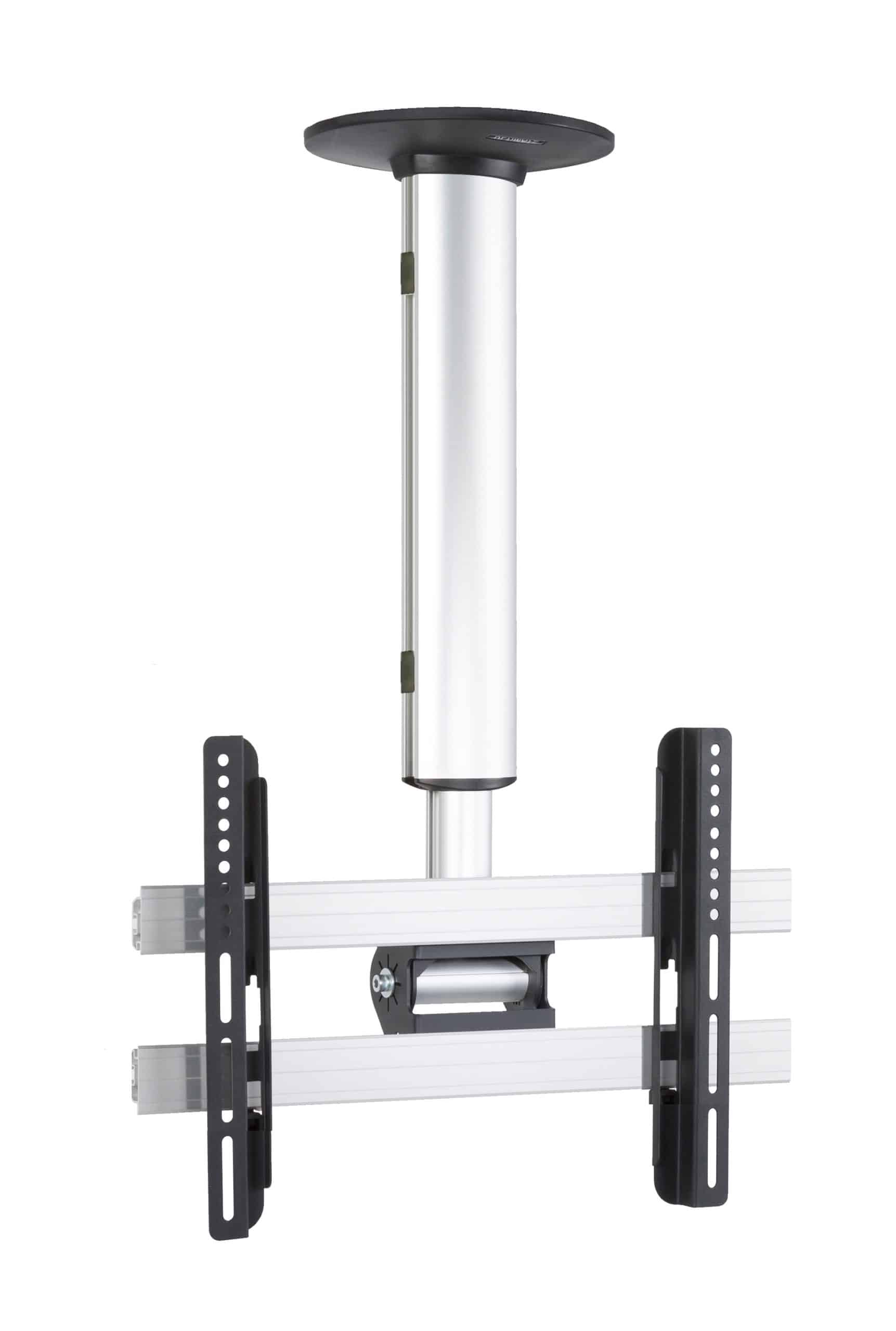 VCM Universal TV Deckenhalterung   26-40 Zoll bis 60 kg   bis VESA bis 400x300   höhverstelbar 50-84 cm   TV Halterung 360 Grad schwenkbar drehbar und 15 Grad neigbar   Fernseher Halter - CM3