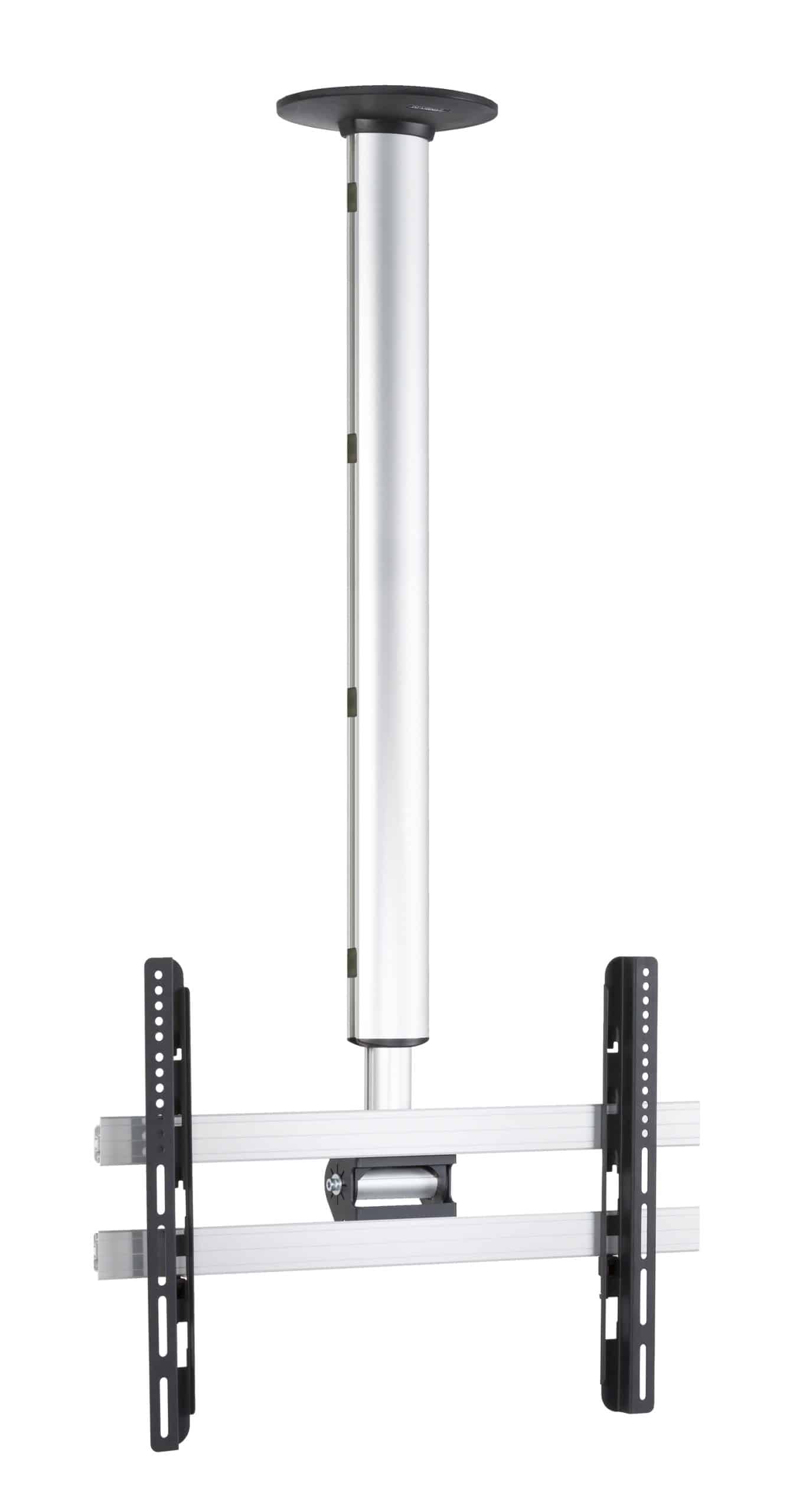 VCM Universal TV Deckenhalterung   42-65 Zoll bis 50 kg   bis VESA bis 600x400   höhverstelbar 127-238 cm   TV Halterung 360 Grad schwenkbar drehbar und 15 Grad neigbar   Fernseher Halter – CM4