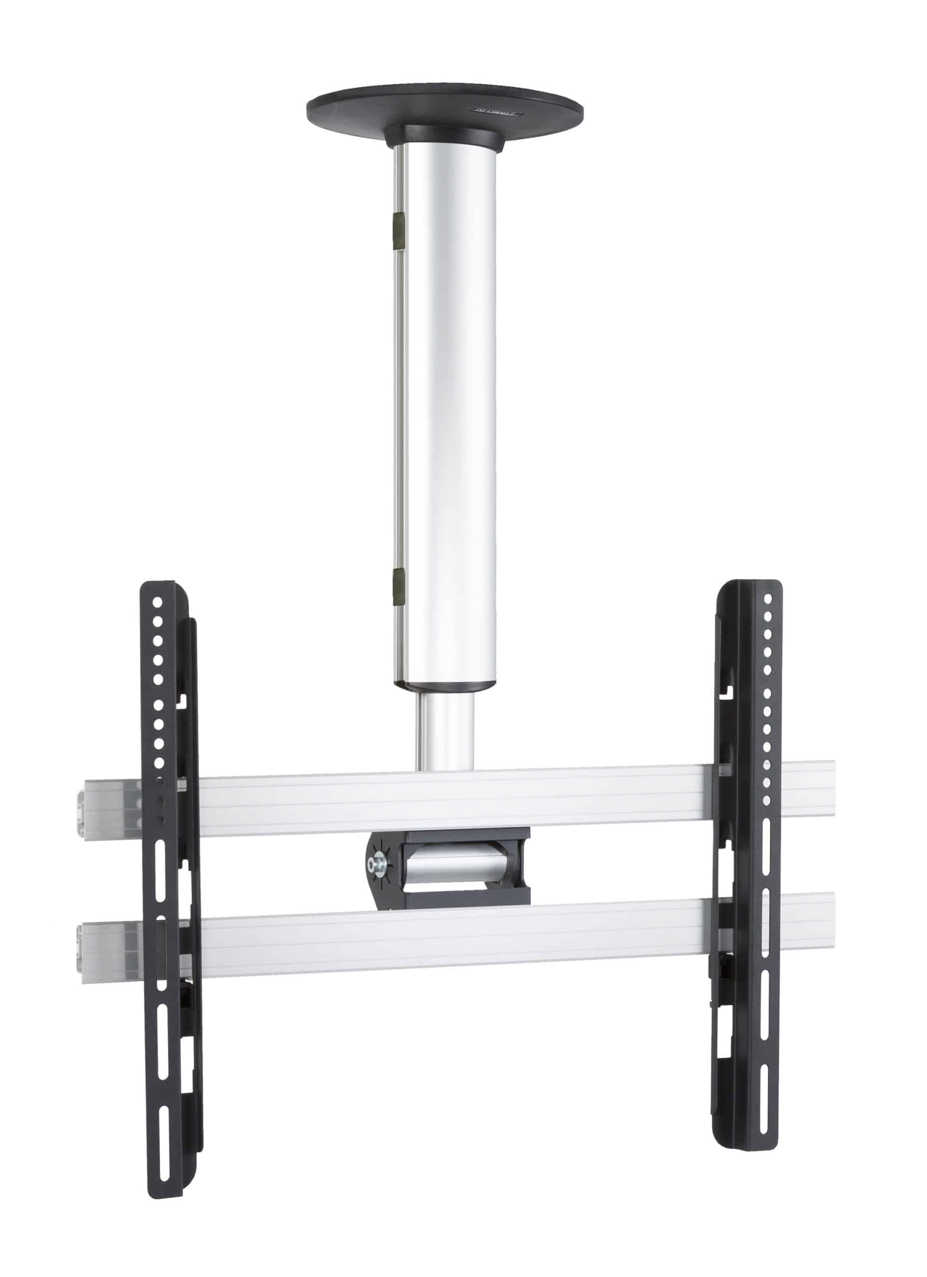 VCM Universal TV Deckenhalterung   42-65 Zoll bis 60 kg   bis VESA bis 600x400   höhverstelbar 50-84 cm   TV Halterung 360 Grad schwenkbar drehbar und 15 Grad neigbar   Fernseher Halter – CM4