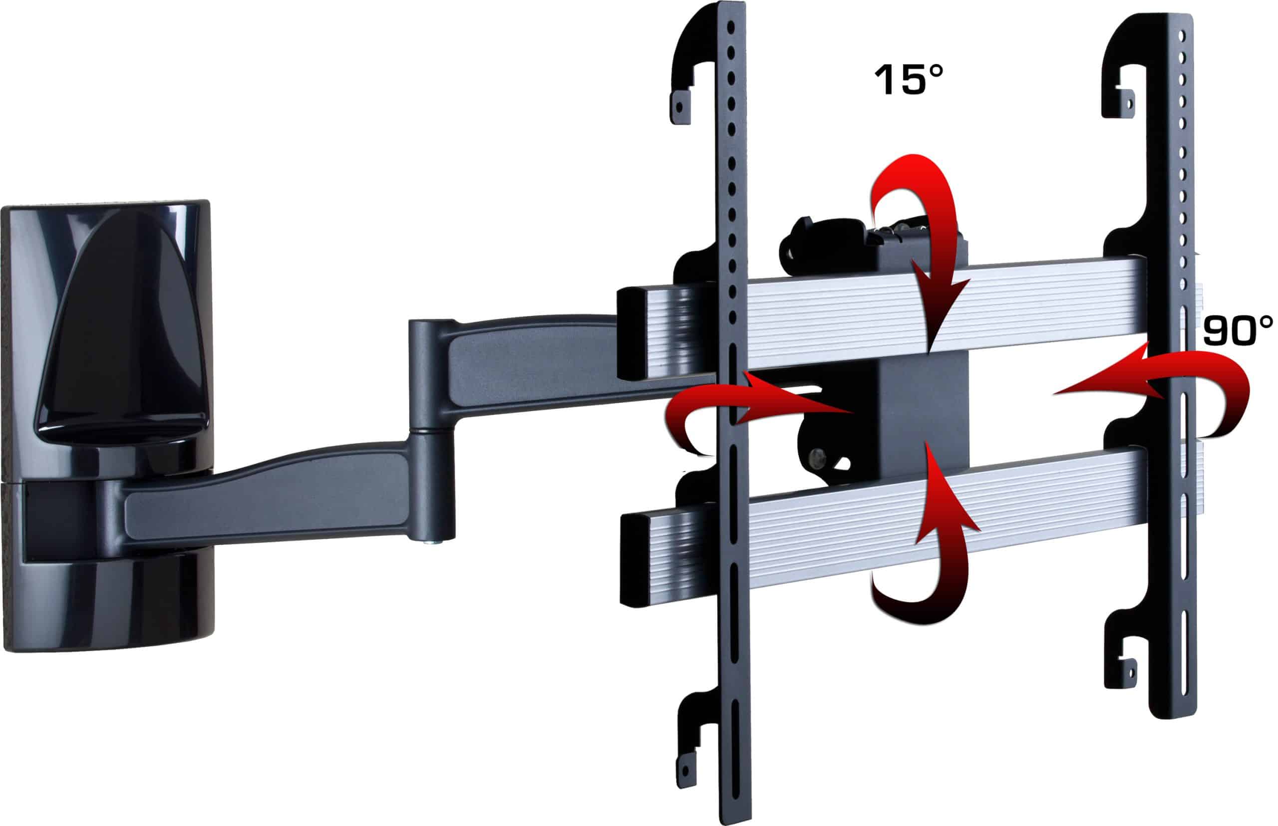 VCM Universal TV Wandhalterung 32-70 Zoll bis 35 kg   um 15 Grad neigbar kippbar   90 Grad schwenkbar   ausziehbar   VESA bis max. 600x400   Halter Fernsehhalter mit Wasserwaage   Fernseh Halterung WS300