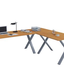 VCM VCM Holz Schreibtisch   Eckschreibtisch schlicht   130x130   L Form links oder rechts   Arbeitstisch Platte 50 cm tief   Computertisch Büromöbel - Lona X