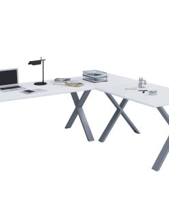VCM VCM Holz Schreibtisch   Eckschreibtisch schlicht   190x160   L Form links oder rechts   Arbeitstisch Platte 50 cm tief   Computertisch Büromöbel - Lona X