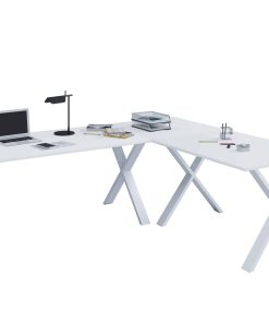 VCM VCM Holz Schreibtisch   Eckschreibtisch schlicht   190x160   L Form links oder rechts   Arbeitstisch Platte 80 cm tief   Computertisch Büromöbel - Lona X