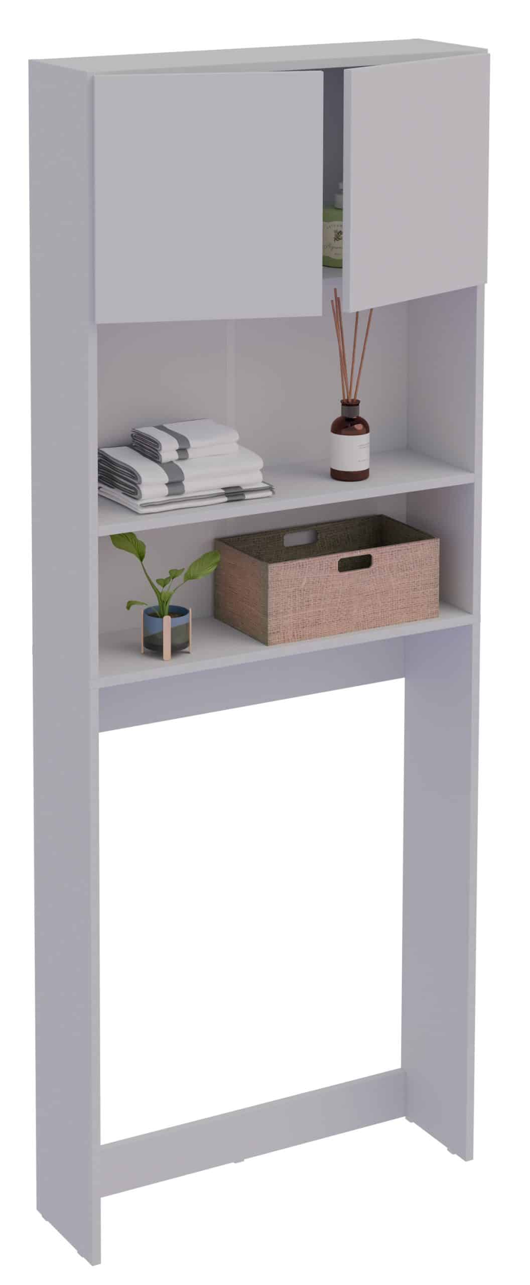 VCM Waschmaschinenschrank   Praktischer Überbauschrank mit viel Stauraum   Maße ca. B. 70 x H. 182 x T. 21 cm   Waschmaschinenregal für Bad und Waschküche   Waschmaschinenüberbauschrank- Goralo